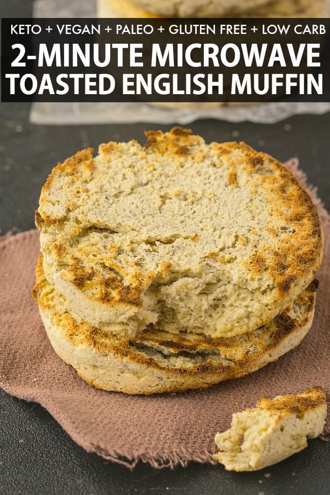 English muffin in a microwave recipe ready in 2 minutes- Perfect for a paleo, keto and low carb diet!