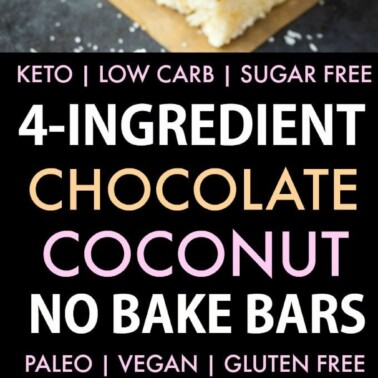 4-Ingredient No Bake Chocolate Coconut Bars (Low Carb, Paleo, Vegan, Keto, Sugar Free, Gluten Free)- Easy, healthy and seriously addictive chocolate coconut candy bars using just 4 ingredients and needing 5 minutes! They taste like a bounty mound bar! #keto #ketodessert #coconut #healthy #nobake | Recipe on thebigmansworld.com