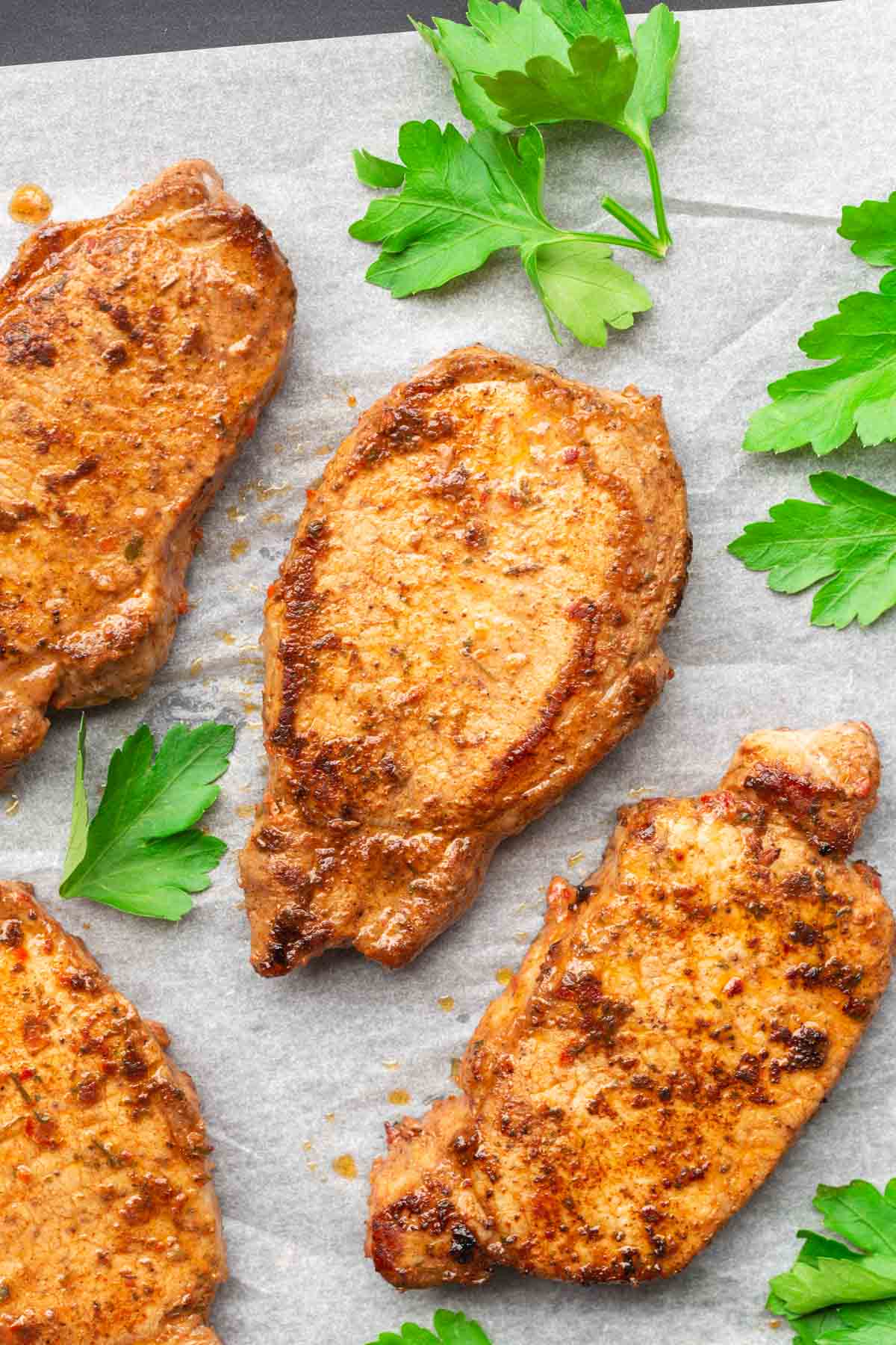 four ingredient oven baked pork chops.