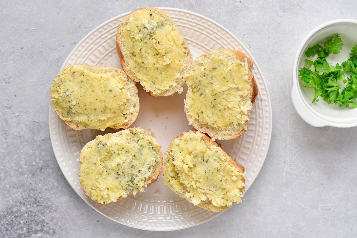 baguette with garlic butter.