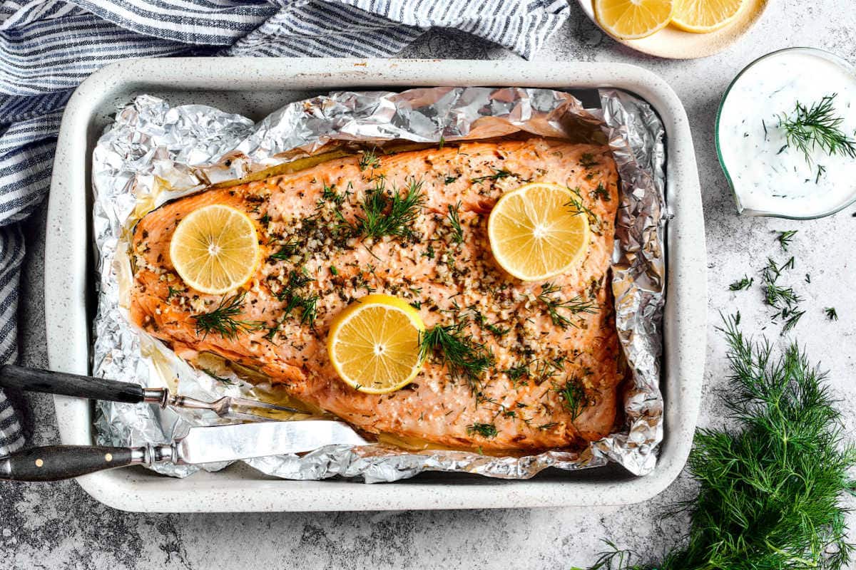 baked sockeye salmon.