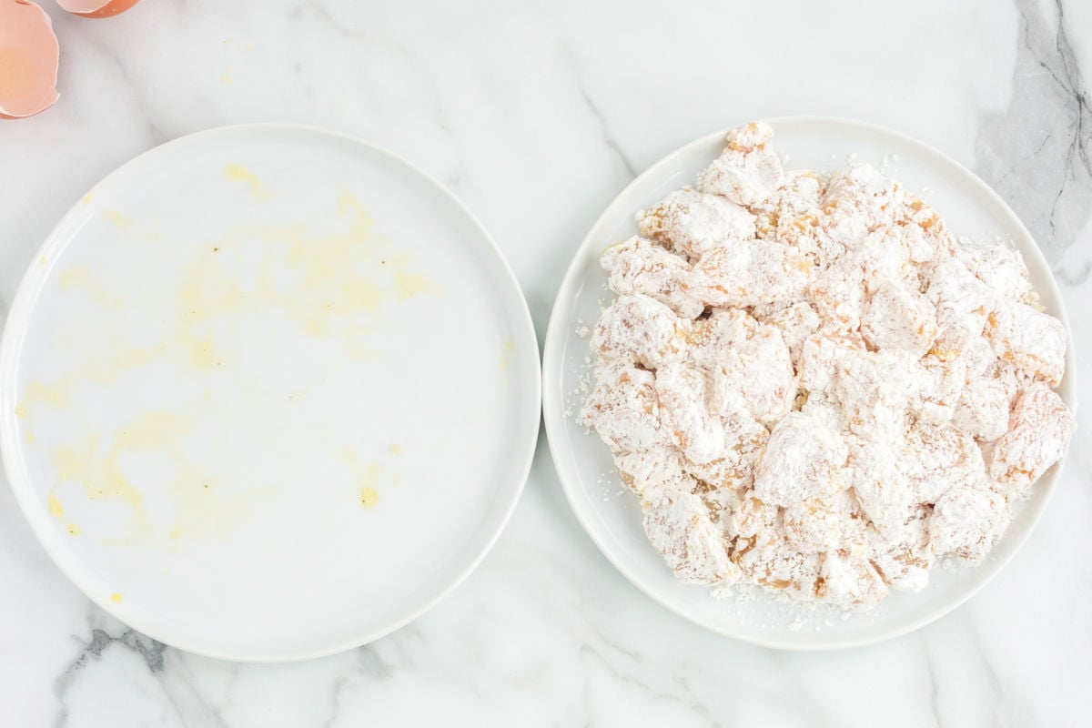 battered chicken breast pieces.