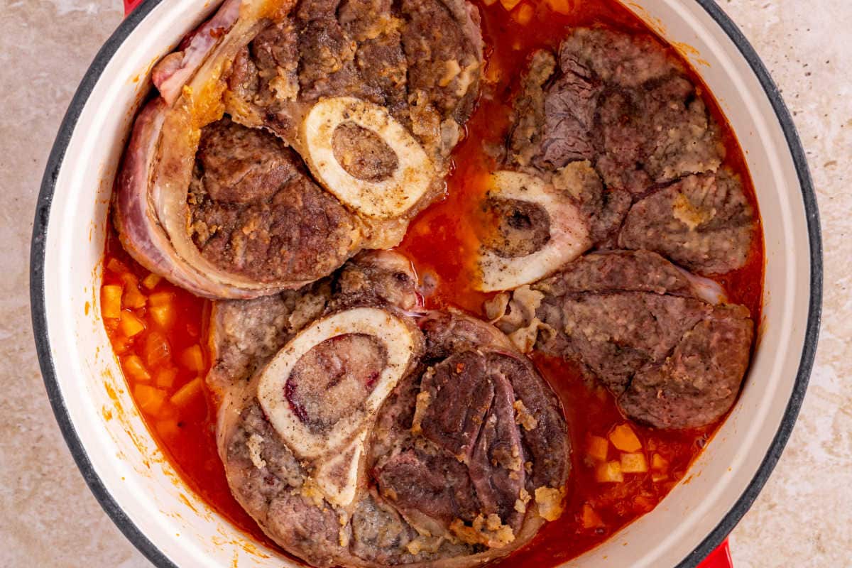 beef shanks in broth.