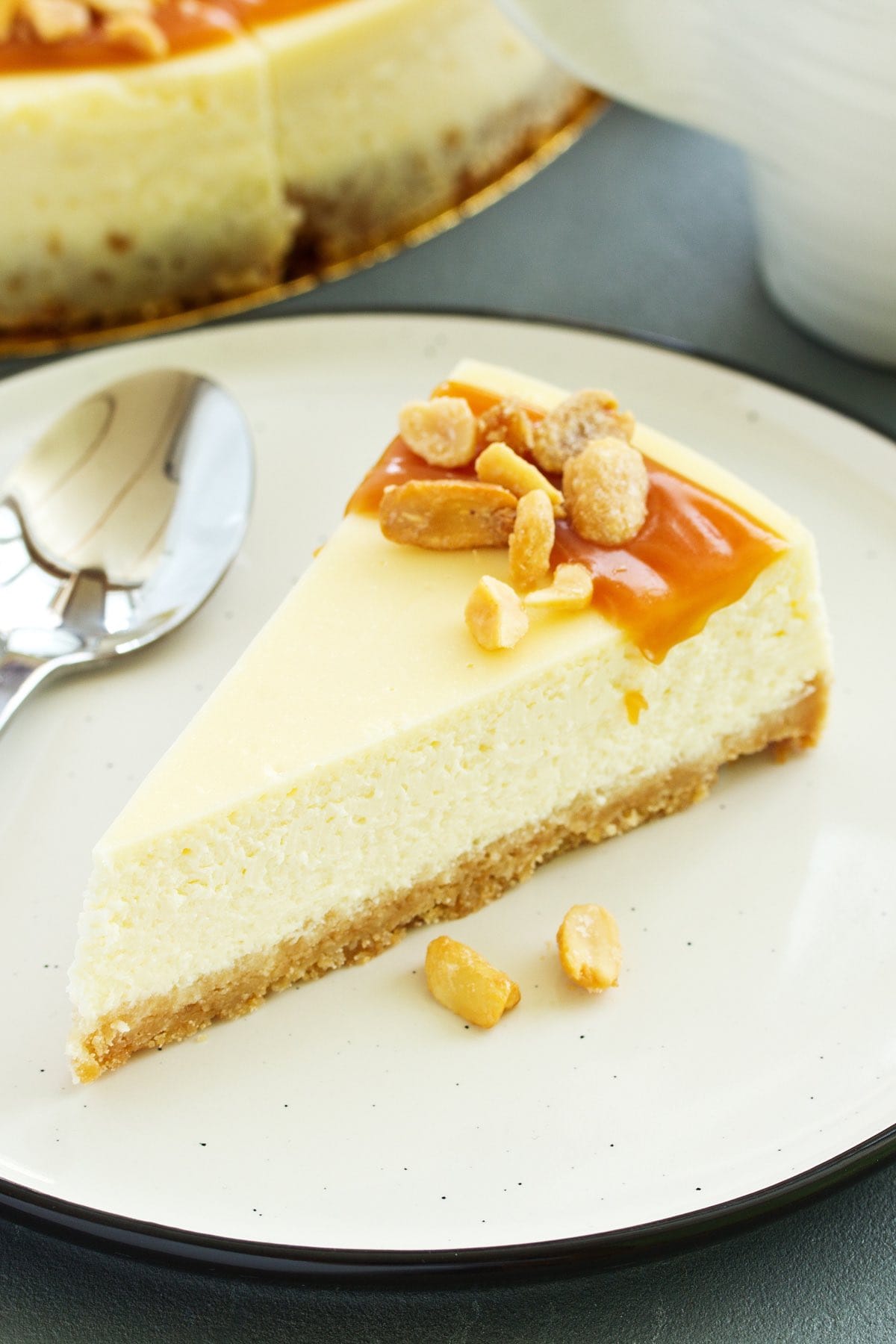 slice of caramilk cheesecake.