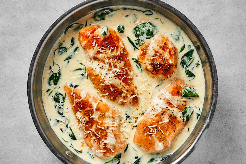 cooked chicken florentine.