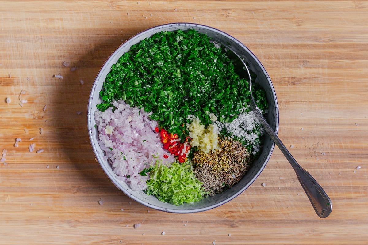 chimichurri sauce ingredients.