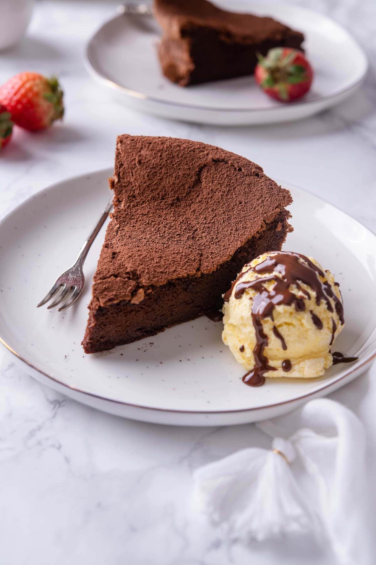 flourless chocolate cake.