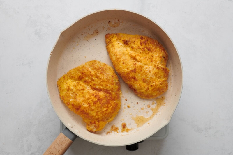 frying chicken milanese.