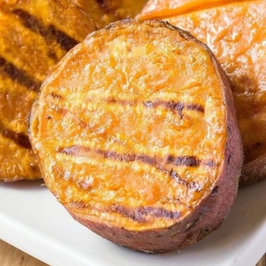 grilling sweet potatoes.