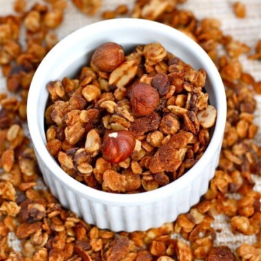 Hazelnut Espresso Granola- Healthy, filling and a delicious breakfast or snack!