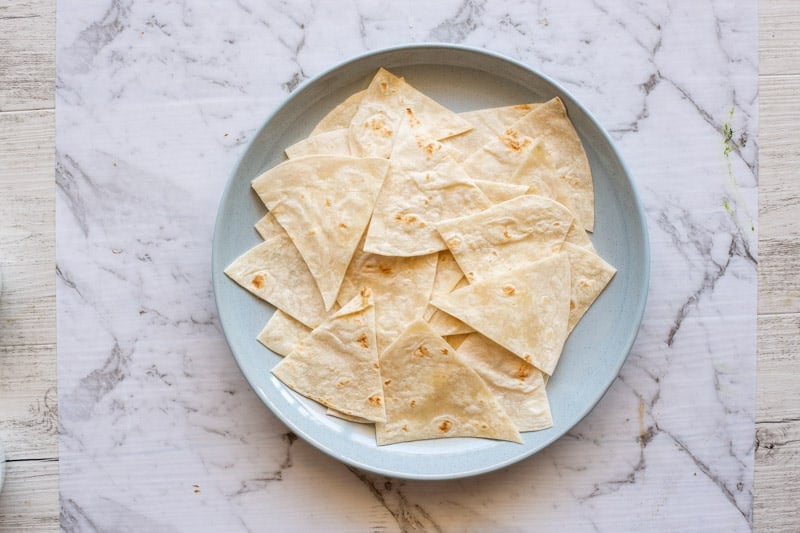 sliced tortillas