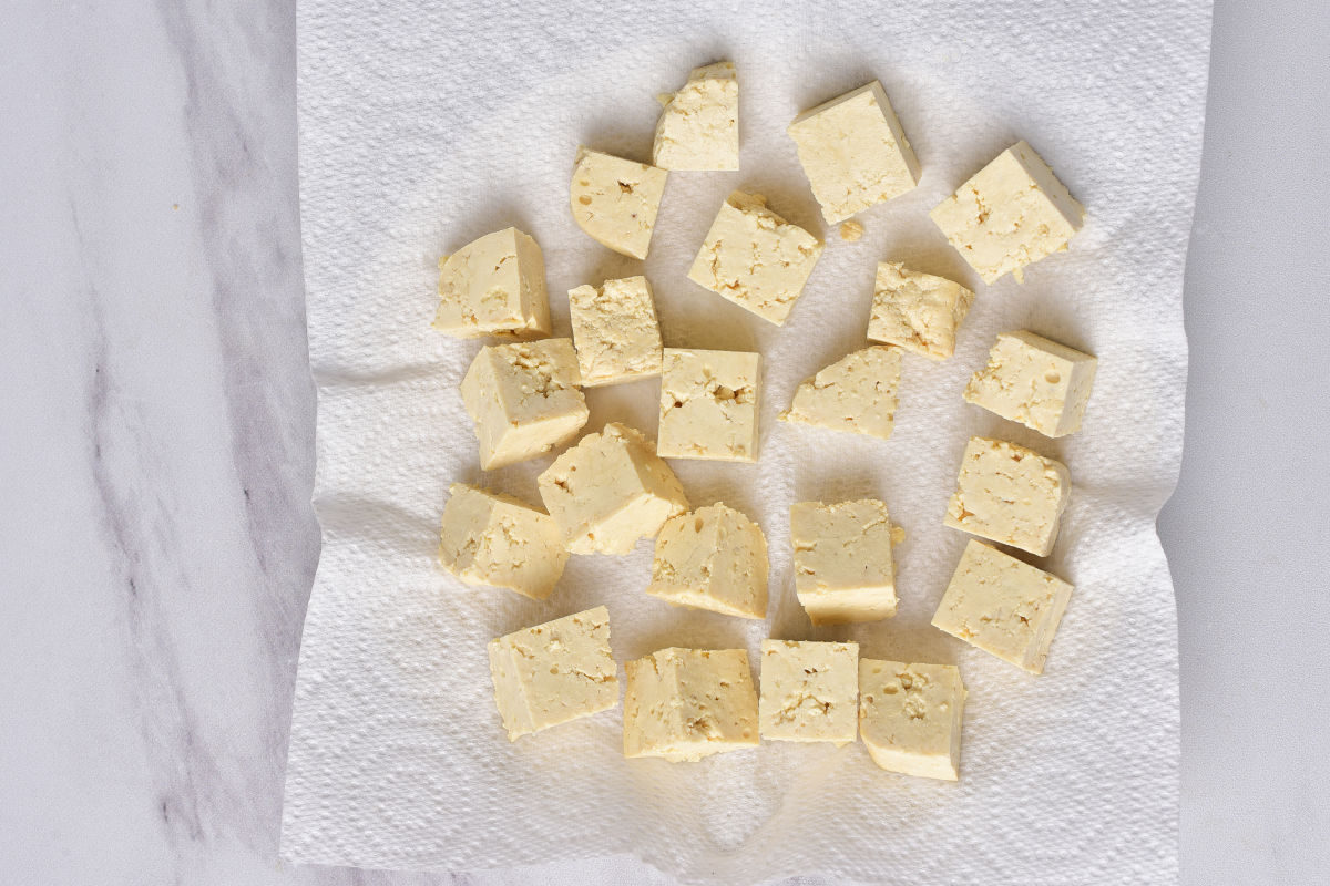 pat dried tofu.