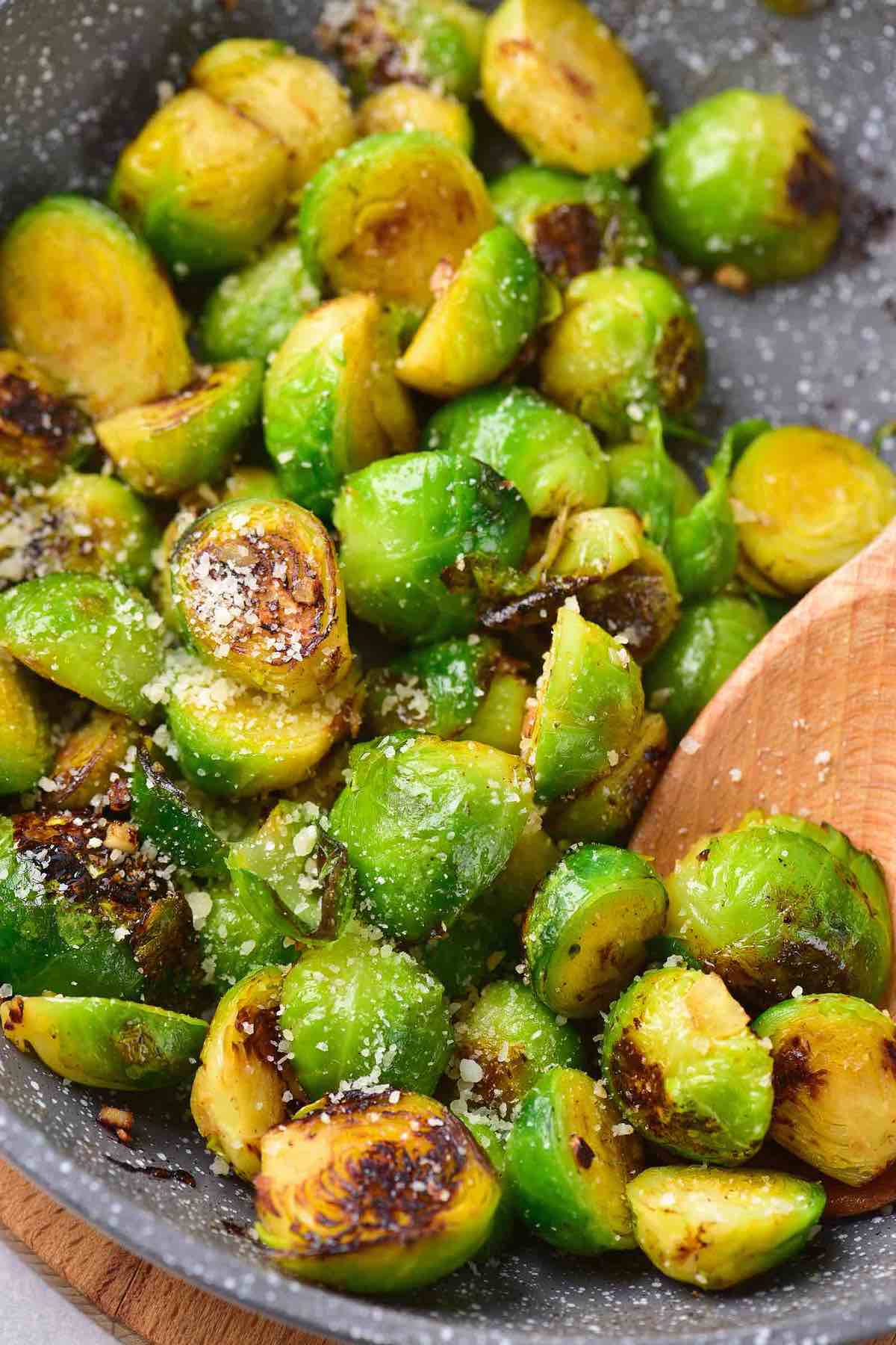 sauteed brussels sprouts.