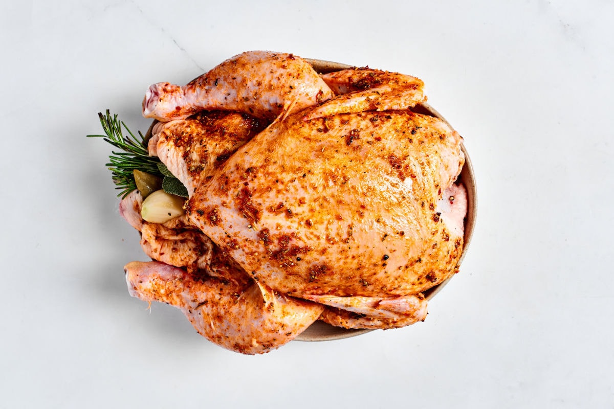 seasoned whole chicken.