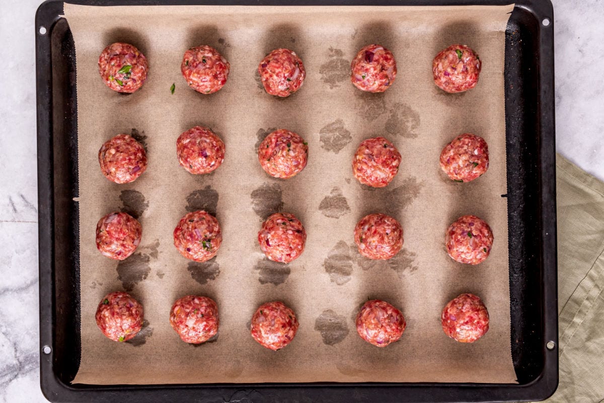 shaped lamb meatballs.