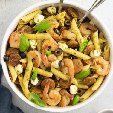 shrimp pesto pasta recipe.