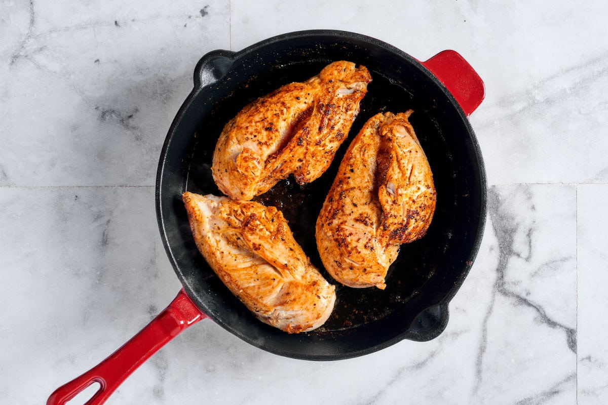 skillet cooked chicken.