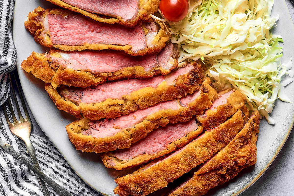 sliced beef katsu.