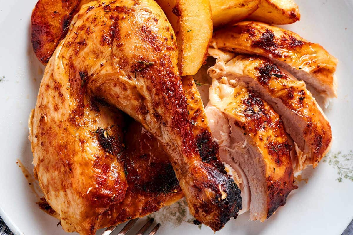 sliced roast chicken.