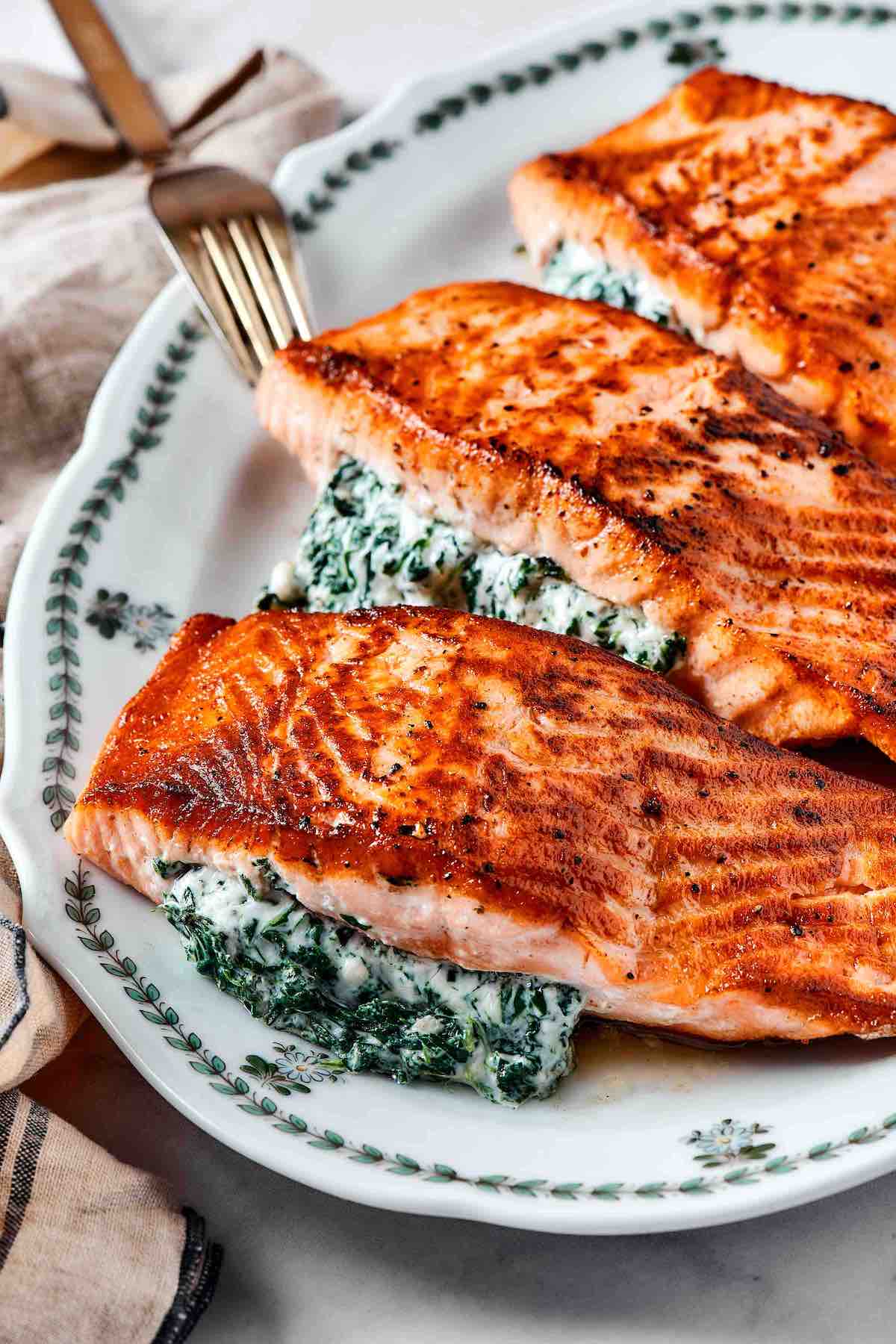 stuffed salmon.