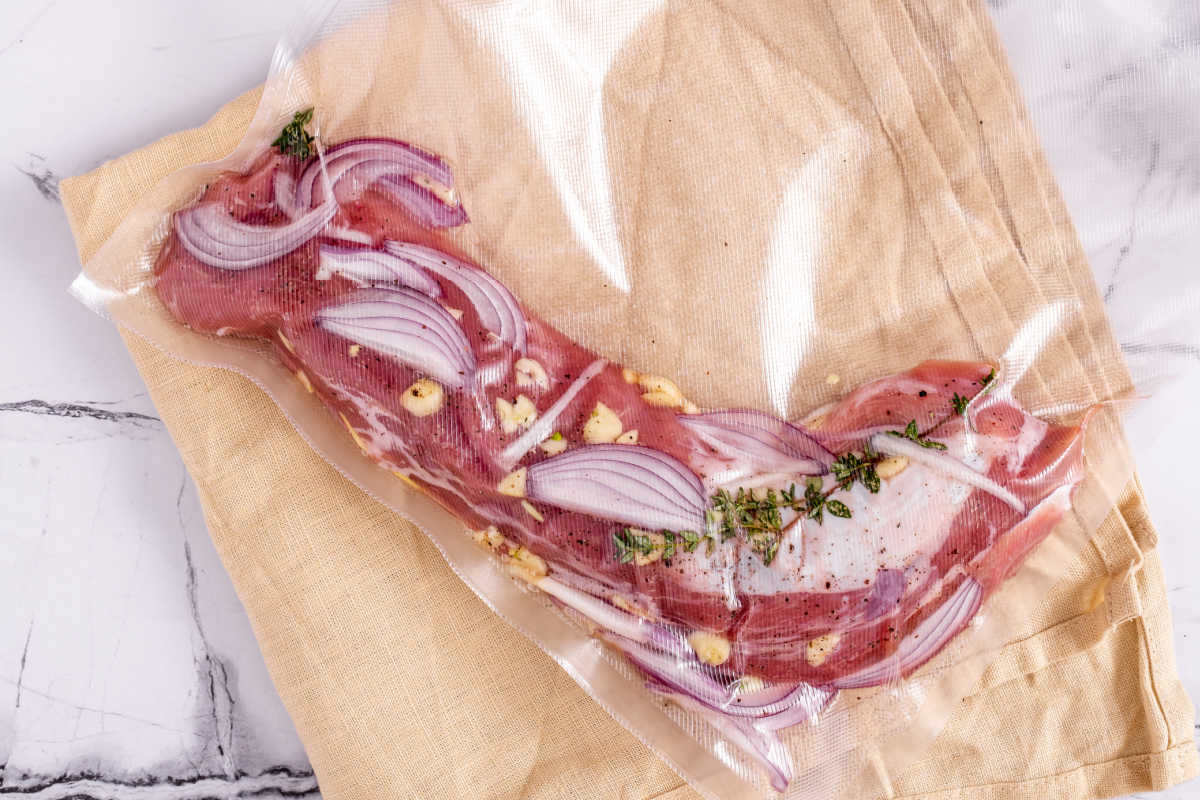 vacuum sealed pork.