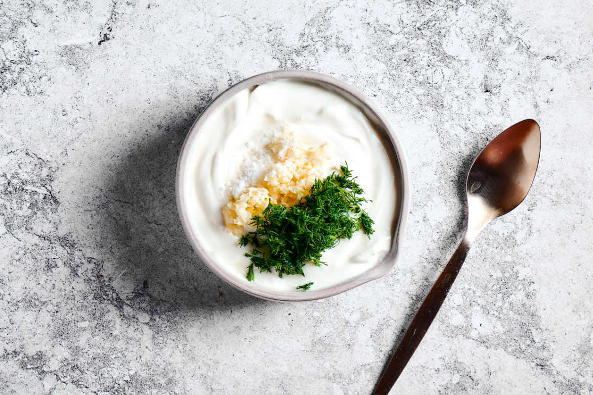 yogurt sauce for Turkish eggs.